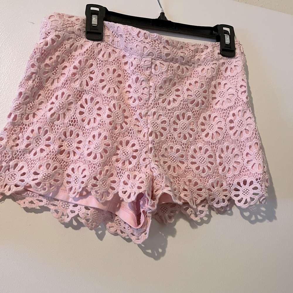 Floral knitted shorts